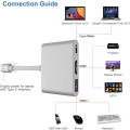 Miniatyrbild 5 av 5: 4K USB C till HDMI-adapter, 3-i-1 typ C-omvandlarkabel för MacBo