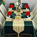 Miniatyrbilde 4 av 4: Kunstige blomster serviettringer (rød) 6 stk Bryllupsmottak dekorasjon