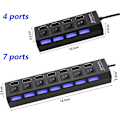 Miniatyrbillede 2 af 5: USB 2.0 Hub Multi USB Splitter Hub Brug Strømadapter USB 2.0 Hub