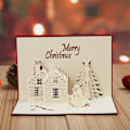 Miniatyrbild 1 av 5: 5 st 3D-julkort med julgran och snögubbe