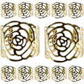 Miniatyrbilde 1 av 5: 12 stk Serviettringer, Serviettring Metall Openwork Serviettholder Flow