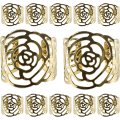 Miniatyrbillede 1 af 5: 12 stk. Servietring, Servietring Metal Openwork Servietholder Flow