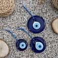 Miniatyrbillede 3 af 5: Tyrkisk Blå Onde Øje Ornament - Tyrkiske Nazar Perler - Triple Evi