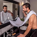 Miniatyrbillede 3 af 3: Hvid forklæde til barbering og skæg - Opsamler skægget - Barberkappe