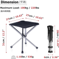 Miniatyrbild 3 av 5: (Svart - S) Fällbar Tripod Pall för Camping, Fällbar 3-Bens C