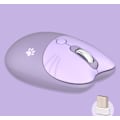Miniatyrbilde 1 av 4: 2.4G lilla mus Cartoon Cat Claw Dual Mode datamaskin mus