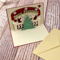 Miniatyrbilde 2 av 5: 2 3D julekort Viser juleklokker juletre hilsener
