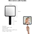 Miniatyrbild 2 av 5: 1PC Svart 9*16cm Bärbar Spegel Professionell Handspegel Fyrkantig
