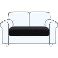 Miniatyrbillede 1 af 5: (Sort, 2 sæder) Sofa sædebetræk, 1 stk. sofa pudebetræk Pr