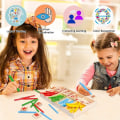 Miniatyrbild 2 av 5: Montessori matematikleksak, träpinnar digitalt spel med räkningsblock