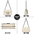 Pikkukuva 4 / 5: Naisten crossbody-iltapussi - Käärmeennahkainen nahkainen laukku