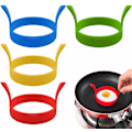 Miniatyrbillede 1 af 5: 4 stk. stegte ægforme, 8 cm, silikone non-stick omeletform