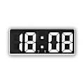 Miniatyrbild 1 av 5: Vit+Vit-Kvarts LED-väckarklocka Stor skärm Digital sängbord C
