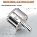Miniatyrbillede 4 af 5: Diamant Hulsave, Justerbar Hulstansningslokalisator Flise Hulsave med 11p