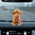 Miniatyrbilde 4 av 5: Jiyuge Highland Cattle Hengedekorasjon Med Perlekjede Ku