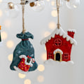 Miniatyrbild 3 av 5: Julharts 4-pack små hängen julstrumpor presentförpackning h