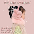 Miniatyrbild 3 av 5: Beige Färg Vinter Öronmuff För Flicka Pojke Varm Plysch Fällbar Barn