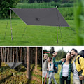 Pikkukuva 4 / 5: Harmaa vedenpitävä poncho monitoiminen 3-in-1, kevyt 210T O