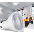 Miniatyrbild 4 av 5: Set med 2 GU10 LED-lampor med transparent kåpa (kallvit) 5w6 lampor