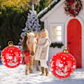 Miniatyrbillede 5 af 5: 1 stk. Rød PVC oppustelig julekugle, kæmpe julepynt