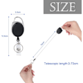 Miniatyrbillede 2 af 5: Længde Retractable Retractable Reel, 6Pcs Heavy Duty Karabinhage Ba
