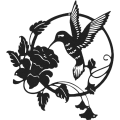 Pikkukuva 1 / 5: Metallilintu-siluetti, metalliseinän sisustus, metalliveistos, pyöreä W
