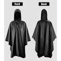 Pikkukuva 5 / 5: Musta, 140 * 200cm vedenpitävä poncho huppu, 3-in-1 sotilas monitoiminen