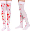 Blanc blodflekket femmes Halloween cosplay bas, 2 høye bas