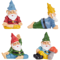 Miniatyrbillede 1 af 5: 4 stk. Mini Have Nisser, Udendørs Fe Miniature Statue Acces