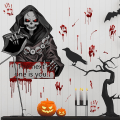 Miniatyrbillede 5 af 5: 2 stk. Halloween-vægklistermærker, Halloween-toiletsæde-klistermærke, Remov