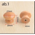 Miniatyrbillede 4 af 5: Sæt med 20 runde skuffeknapper på 27 mm, møbelgreb i træ til C