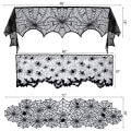 Miniatyrbillede 5 af 5: (Sort) Spider Web Bats Vindue Gardin Halloween Blonder Pejs M