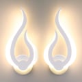Miniatyrbillede 1 af 5: 2 stk. 12W LED væglamper indendørs akryl flammeform væglampe