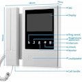Miniatyrbillede 4 af 5: 4,3 tommer kablet videodørtelefon system visuel dørklokke med