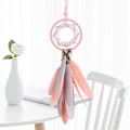 Miniatyrbillede 2 af 5: Drømmefanger Håndlavet Dreamcatcher Grå Fjer Vægophæng Eller