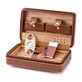 Miniatyrbild 2 av 5: Läder Resväska för Cigarrer, Bärbar Cederträ med Humidor Fuktare