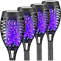 Pikkukuva 1 / 3: 4 kappaletta aurinkotorch-valaisimia välkkyvällä liekillä, aurinkoiset Halloween-valot