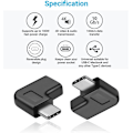 Miniatyrbild 3 av 5: Rätvinklad USB C-adapter, 90 graders USB C till USB Type-C hane till