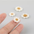 Miniatyrbild 3 av 3: 20 ark/batch små blomsterbroderidekaler, off-white tredimensionella
