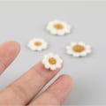 Miniatyrbillede 3 af 3: 20 ark/batch små blomsterbroderi-mærker, off-white tredimensionelle