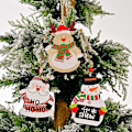 Miniatyrbillede 4 af 5: 6 stk. træ DIY juletræ vedhæng dekoration, træ Chr