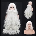 Miniatyrbillede 1 af 5: Luksus julemand cosplay performance dragt, 60cm skæg+hovedbeklædning