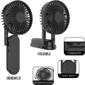Miniatyrbillede 4 af 5: (Sort) Håndholdt ventilator, Mini støjsvag bærbar USB genopladelig ventilator, Power