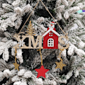 Miniatyrbilde 3 av 4: Julevedheng i tre med gullstøv, lite anheng, julepynt