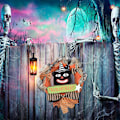 Pikkukuva 2 / 5: 1 kpl (1) Halloween-kallo - Halloween-ovi kallolla - Spooky Wrea