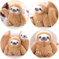 Miniatyrbillede 5 af 5: (Brun, 15,7 tommer) Cuddly Sloth Soft Toy Large Stuffed Animal S