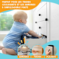 Pikkukuva 5 / 5: Turvallinen vauvan kaapin oven lukko (8 lukkoa + 2 avainta), laatikon lukko