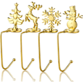 Miniatyrbillede 1 af 5: 4 stk. Guld Julekroge Jule Strømpe Kroge til Pejs
