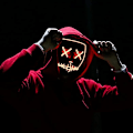 Pikkukuva 4 / 5: LED-kauhunaamio, Halloween-naamio, puhdistus 3x valotehosteilla, Con