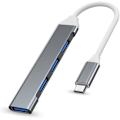 Pikkukuva 1 / 5: 4-porttinen USB 3.0 -keskitin 5 Gbps:n huippunopeudella, Type-C-jakaja USB-keskitin